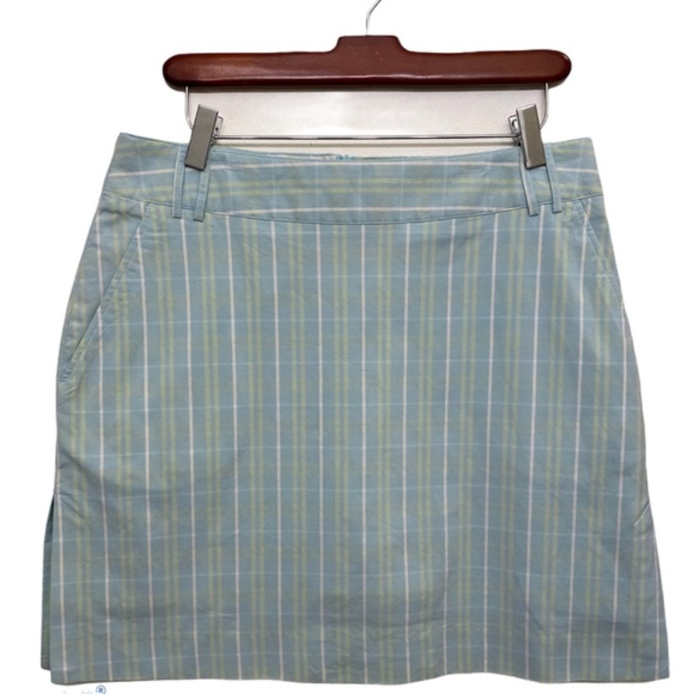 3/$20 SPORT HALEY Skirt Skort shorts plaid blue 8